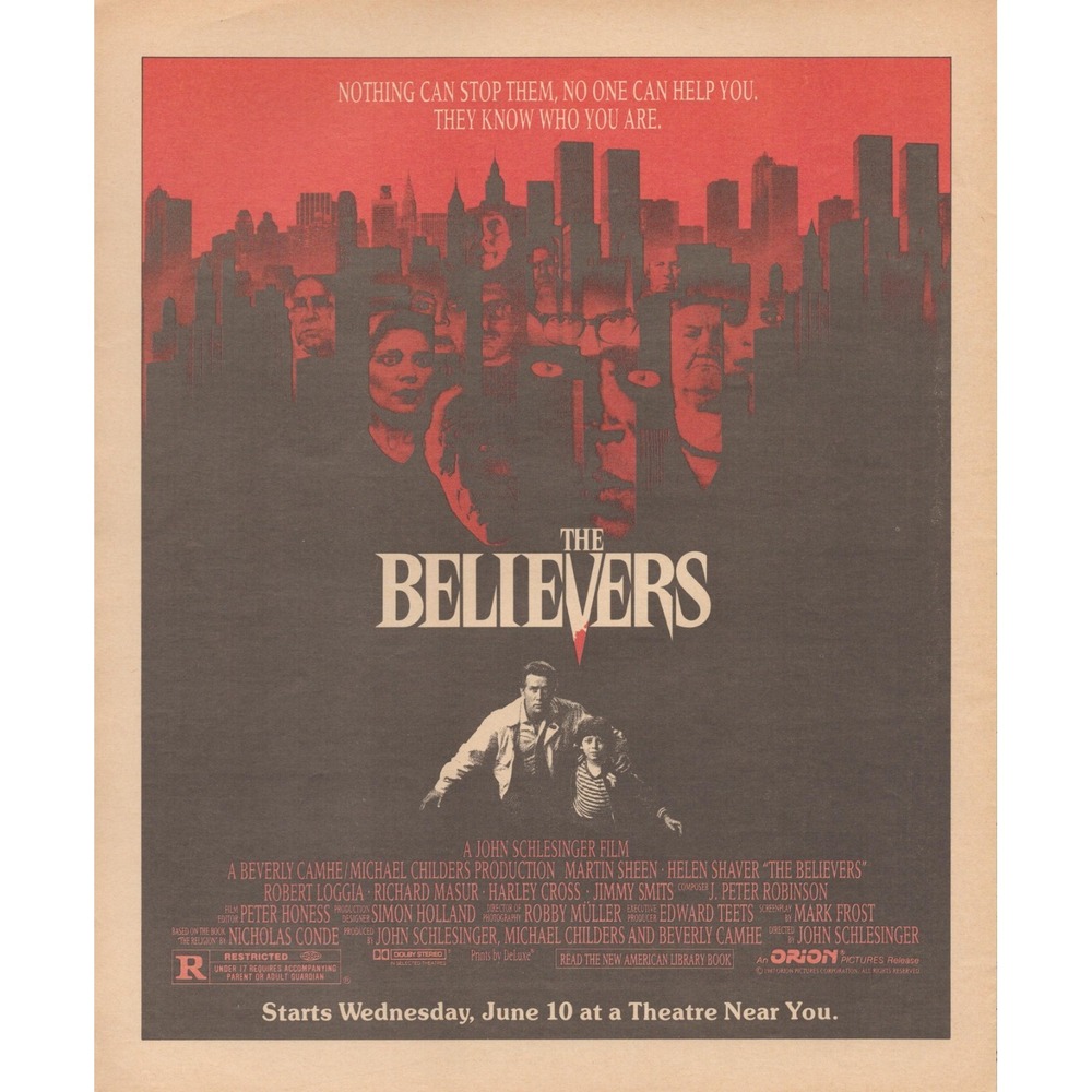 1987 The Believers Magazine Print Ad Martin Sheen Helen Shaver Horror Movie